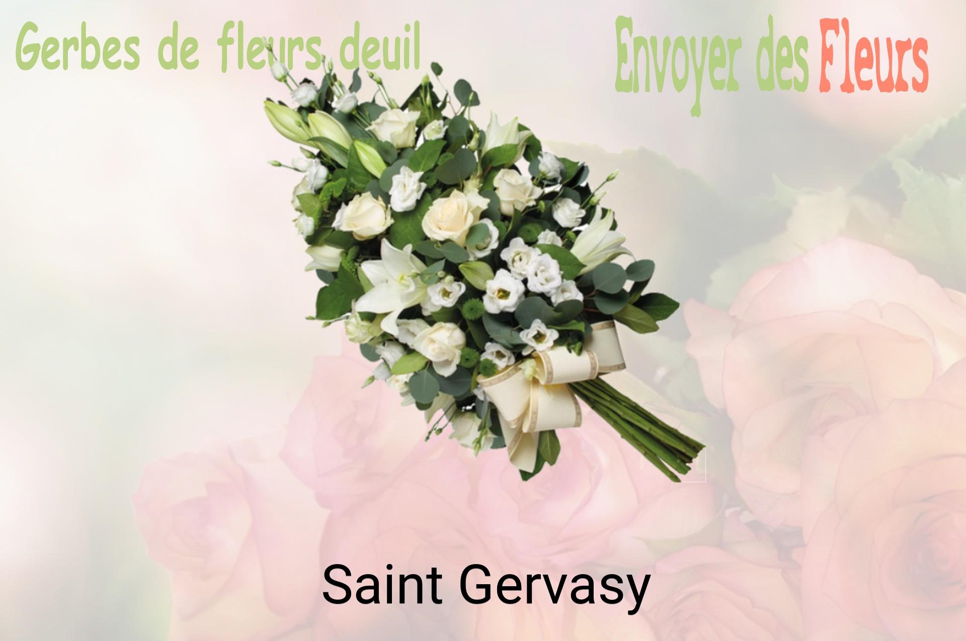Gerbe de fleurs de deuil livrée à Saint-Gervasy